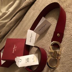 Ferragamo (red) leather belt